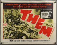 4w0389 THEM 1/2sh 1954 classic sci-fi, art of horror horde of giant bugs terrorizing people!