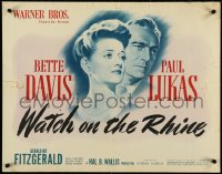 4w0393 WATCH ON THE RHINE 1/2sh 1943 Bette Davis & Paul Lukas, by Dashiell Hammett & Lillian Hellman