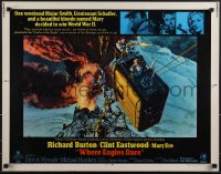 4w0394 WHERE EAGLES DARE 1/2sh 1968 Clint Eastwood, Richard Burton, Mary Ure, art by Frank McCarthy!