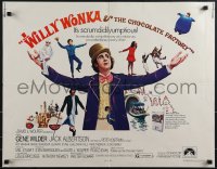 4w0396 WILLY WONKA & THE CHOCOLATE FACTORY 1/2sh 1971 scrumdidilyumptious, Gene Wilder!