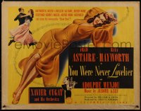 4w0397 YOU WERE NEVER LOVELIER style B 1/2sh 1942 sexiest Rita Hayworth w/ Fred Astaire, ultra rare!