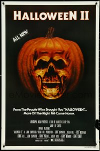 4w0840 HALLOWEEN II 1sh 1981 cool jack-o-lantern skull image, more of the night HE came home!