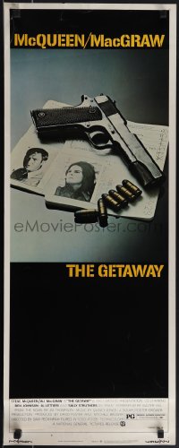 4w0174 GETAWAY insert 1972 Steve McQueen, Ali McGraw, Sam Peckinpah, cool gun & passports image!