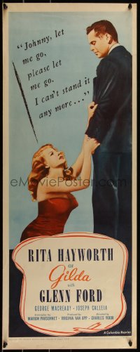 4w0176 GILDA insert R1959 sexy Rita Hayworth begs Glenn Ford to please let her go, ultra rare!