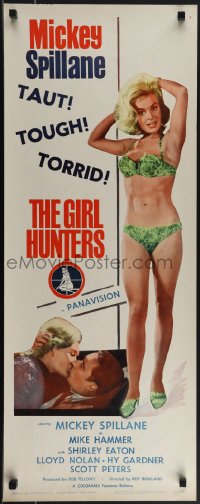 4w0177 GIRL HUNTERS insert 1963 Mickey Spillane pulp fiction, sexy Shirley Eaton in bikini!