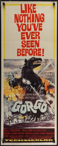 4w0178 GORGO insert 1961 great artwork of giant monster terrorizing London by Joseph Smith!