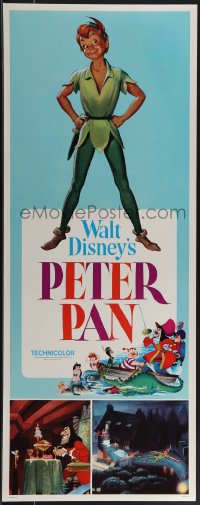 4w0200 PETER PAN insert R1976 Walt Disney animated cartoon fantasy classic, great full-length art!