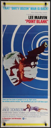 4w0204 POINT BLANK insert 1967 cool art of Lee Marvin, Angie Dickinson, John Boorman film noir!