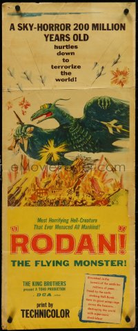4w0210 RODAN insert 1957 Ishiro Honda, Sora no Daikaiju Radon, art of The Flying Monster, rare!