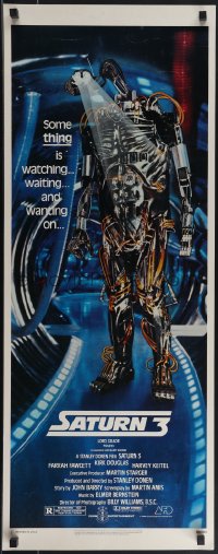 4w0212 SATURN 3 insert 1980 Kirk Douglas, Farrah Fawcett, really cool robot image!