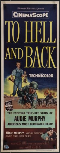 4w0223 TO HELL & BACK insert 1955 Audie Murphy's life story as a kid soldier in World War II!