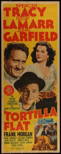 4w0224 TORTILLA FLAT insert 1942 Spencer Tracy, pretty Hedy Lamarr & John Garfield!