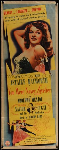 4w0231 YOU WERE NEVER LOVELIER insert 1942 sexiest Rita Hayworth & Fred Astaire dancing, ultra rare!