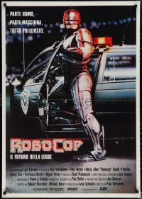 4w0566 ROBOCOP Italian 1sh 1988 Paul Verhoeven, full-length cyborg policeman Peter Weller by Mike Bryan!