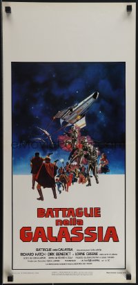 4w0107 BATTLESTAR GALACTICA Italian locandina 1978 great sci-fi art by Robert Tanenbaum!