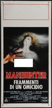 4w0130 MANHUNTER Italian locandina 1987 Hannibal Lector, Red Dragon, different Sciotti art, rare!