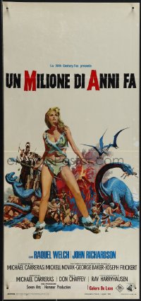 4w0131 ONE MILLION YEARS B.C. Italian locandina 1967 prehistoric Raquel Welch by Jack Thurston!
