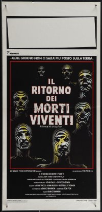 4w0133 RETURN OF THE LIVING DEAD Italian locandina 1985 wild completely different zombie art, rare!