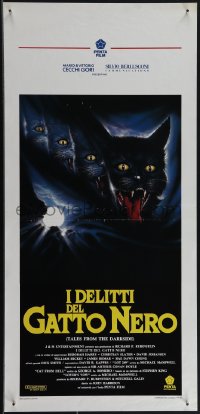 4w0137 TALES FROM THE DARKSIDE Italian locandina 1991 Romero & King, creepy art of cat by Spataro!