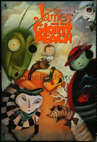 4w0869 JAMES & THE GIANT PEACH DS 1sh 1996 Walt Disney stop-motion fantasy cartoon, cool artwork!