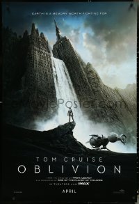 4w0922 OBLIVION teaser DS 1sh 2013 Morgan Freeman, image of Tom Cruise & waterfall in city!