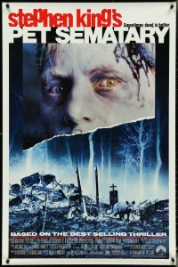 4w0928 PET SEMATARY 1sh 1989 Stephen King's best selling thriller, cool graveyard image!