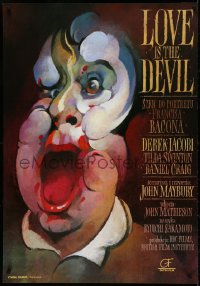 4w0682 LOVE IS THE DEVIL Polish 27x39 1999 Wieslaw Walkuski art of a screaming face, ultra rare!