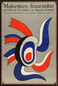 4w0683 MALARSTWO FRANCUSKIE exhibition Polish 26x39 1973 colorful Hubert Hilscher art, rare!