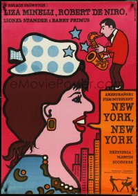 4w0685 NEW YORK NEW YORK Polish 27x38 1978 Mlodozeniec art of De Niro & singing Liza Minnelli!