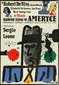 4w0687 ONCE UPON A TIME IN AMERICA Polish 27x39 1986 Robert De Niro, Sergio Leone, Mlodozeniec art!