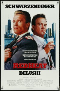 4w0941 RED HEAT 1sh 1988 great image of cops Arnold Schwarzenegger & James Belushi!