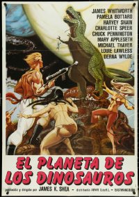 4w0505 PLANET OF DINOSAURS South American 1978 sexy sci-fi artwork by Ken Hoff!