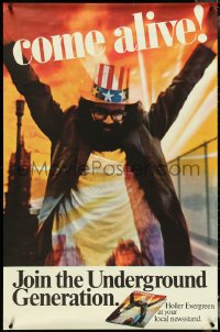 4w0003 EVERGREEN REVIEW 29x45 advertising poster 1966 Allen Ginsberg, Uncle Sam hat, ultra rare!