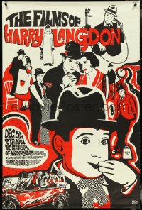 4w0010 FILMS OF HARRY LANGDON 30x45 film festival poster 1967 Harry Langdon from several scenes!