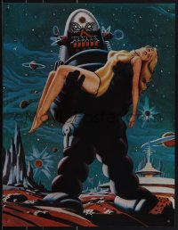 4w0314 FORBIDDEN PLANET 2-sided 17x22 special poster 1970s Robby the Robot carrying sexy Anne Francis