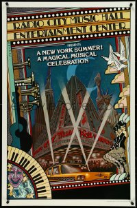 4w0526 NEW YORK SUMMER 25x38 stage poster 1979 wonderful Byrd art of Radio City Music Hall!