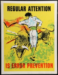 4w0263 REGULAR ATTENTION IS ERROR PREVENTION 17x22 motivational poster 1950s Elliott Service Company!