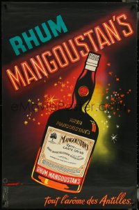 4w0004 RHUM MANGOUSTAN'S 30x46 French advertising poster 1950s Falcucci art, Napoleon's formula!