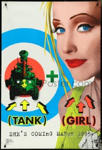 4w1005 TANK GIRL teaser 1sh 1995 Lori Petty, based on the comic strip, cool blacklight design!