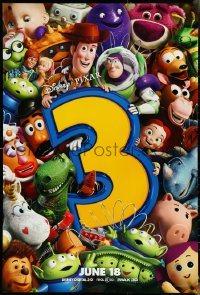 4w1020 TOY STORY 3 advance DS 1sh 2010 Disney & Pixar, great image of Woody, Buzz & cast!