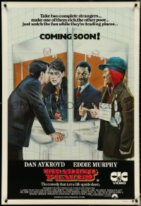 4w0648 TRADING PLACES 27x40 Australian video poster 1983 Purkis art of Aykroyd & Eddie Murphy!