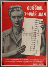 4w0339 THIS IS OUR GOAL IN THE 7TH WAR LOAN 20x28 WWII war poster 1945 it's a small service to ask!
