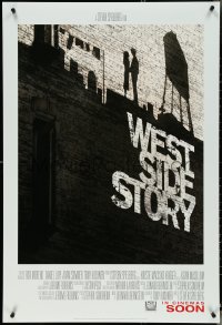 4w1040 WEST SIDE STORY int'l advance DS 1sh 2021 Ansel Elgort, Rachel Zegler, cool title design!