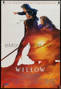 4w1044 WILLOW int'l 1sh 1988 Ron Howard, John Alvin art of Val Kilmer, Warwick Davis & Whalley!