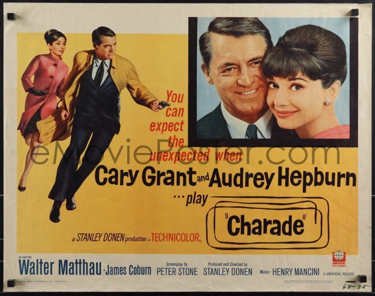 4w0352 Charade 1 2sh 1963 Tough Cary Grant And Sexy