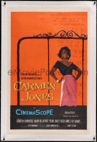 4x0141 CARMEN JONES linen 1sh 1954 Otto Preminger, great art of sexy Dorothy Dandridge, Bizet opera!