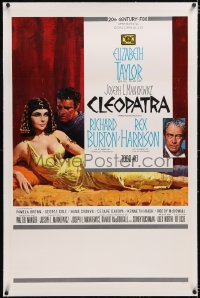 4x0157 CLEOPATRA linen int'l Spanish language 1sh 1963 Taylor, Burton, Harrison, Terpning artwork!