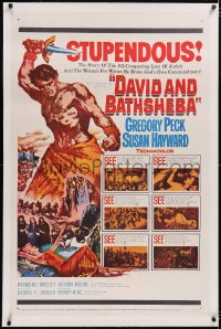 4x0201 DAVID & BATHSHEBA linen 1sh R1960 Gregory Peck broke God's commandment for Susan Hayward!