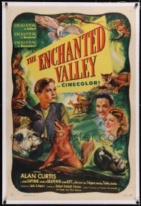 4x0243 ENCHANTED VALLEY linen 1sh 1948 Alan Curtis, Anne Gwynne, great montage art, ultra rare!