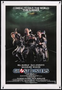 4x0299 GHOSTBUSTERS linen advance 1sh 1984 Bill Murray, Dan Aykroyd & Harold Ramis save the world!